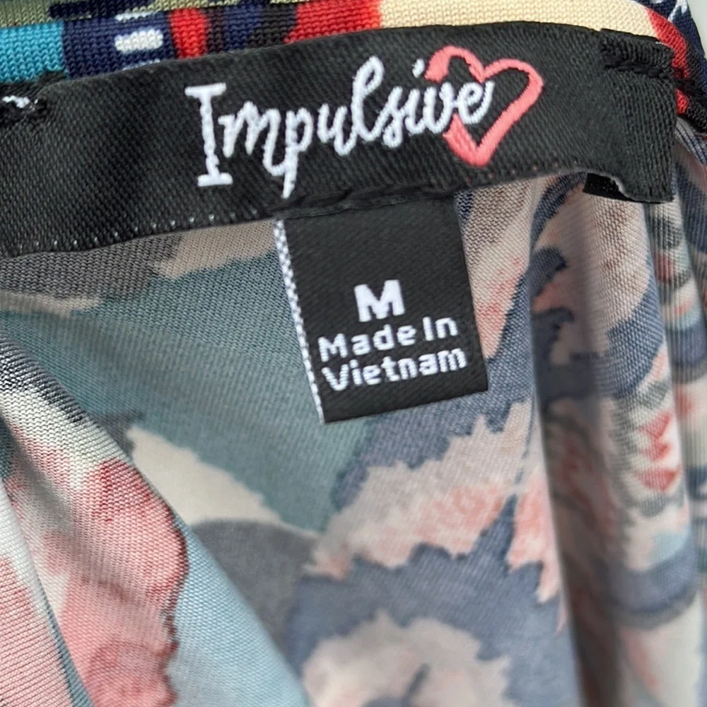 Impulsive Women’s Print Long Sleeve Deep-V Wide Leg Jumpsuit Size M - Picture 11 of 12